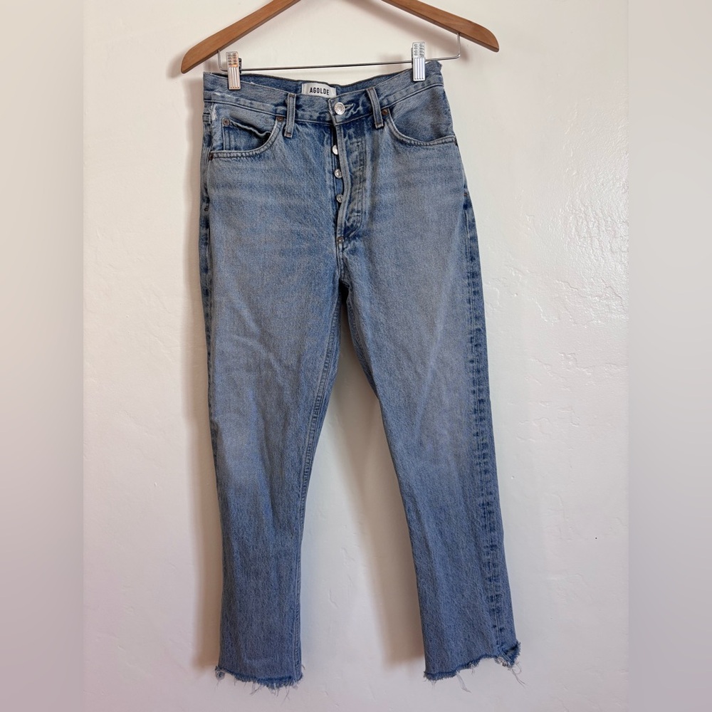 Agolde Riley high rise straight crop Jean size 25 - Picture 2 of 6